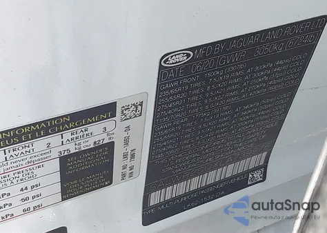 2020 Land Rover Range Rover Sport Hse Mhev из США, поврежденный, VIN SALWR2SUXLA739976